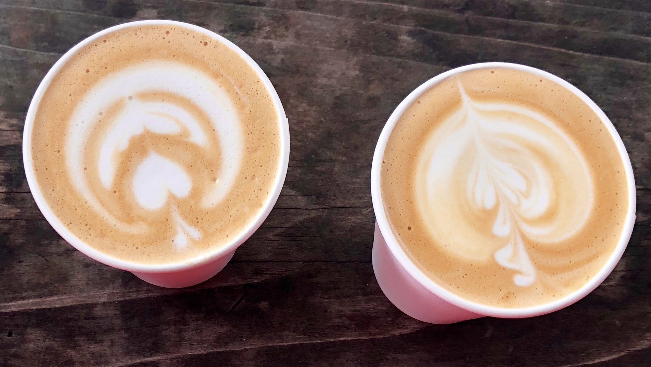 Hand crafted vanilla latte at Mint Coffeehouse