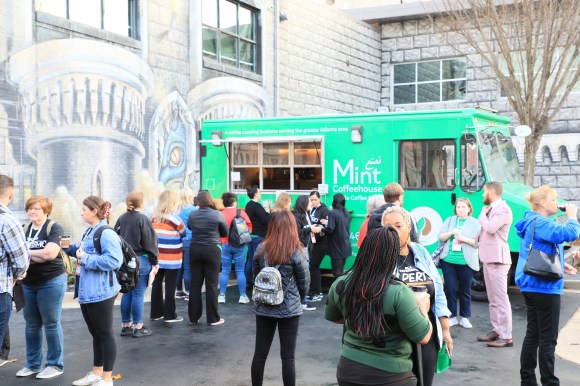 Mint Coffeehouse mobile coffee truck serving drinks in Atlanta
