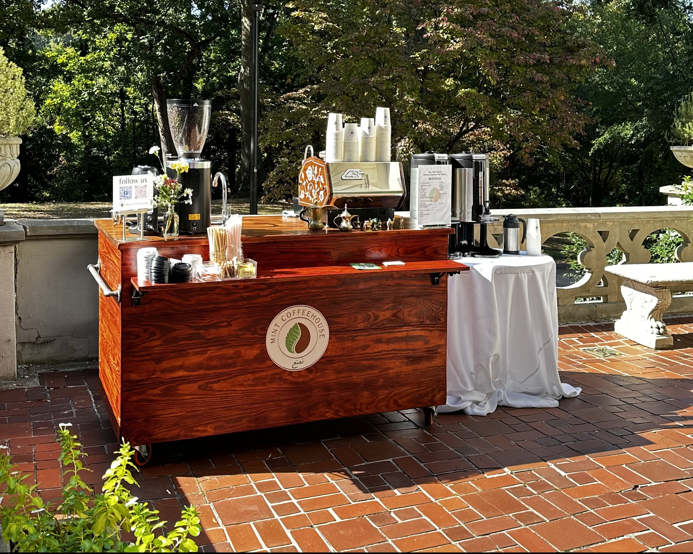 Mint Coffeehouse mobile espresso bar at an event in Tucker Georgia