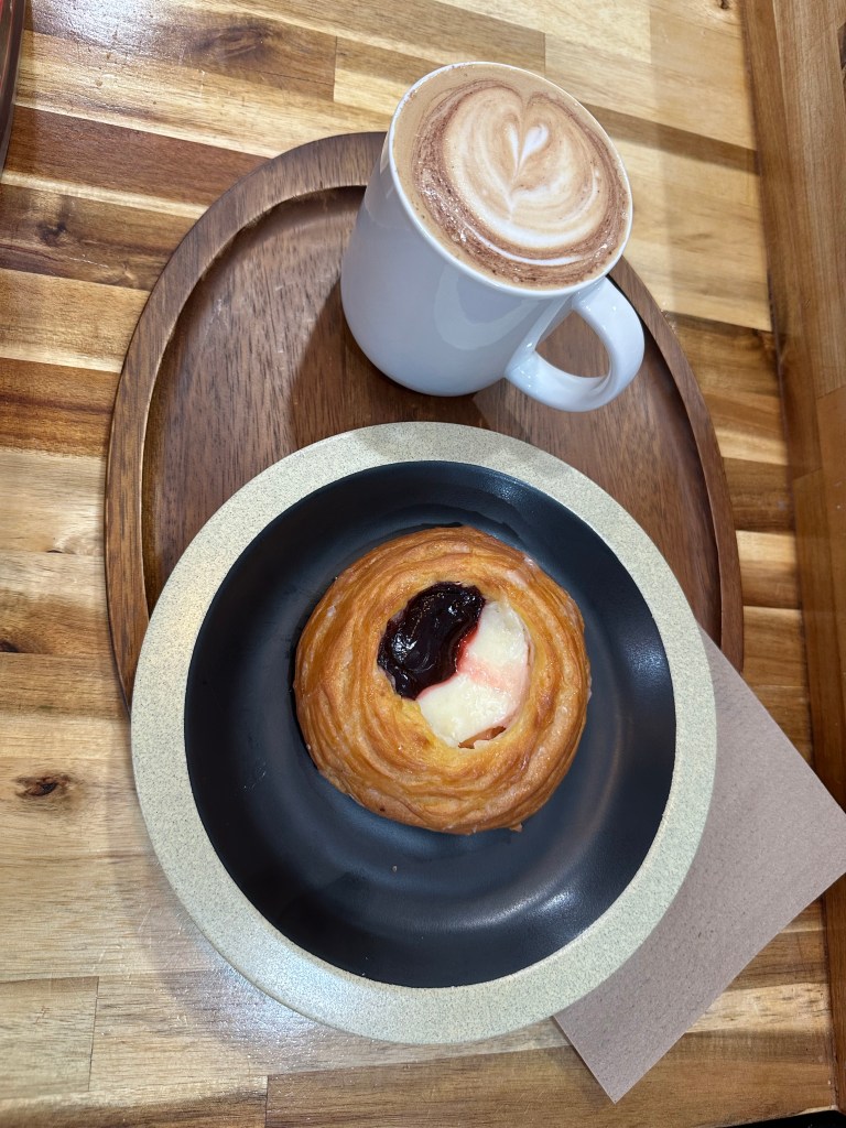 Mint Coffeehouse's latte and danish for breakfast