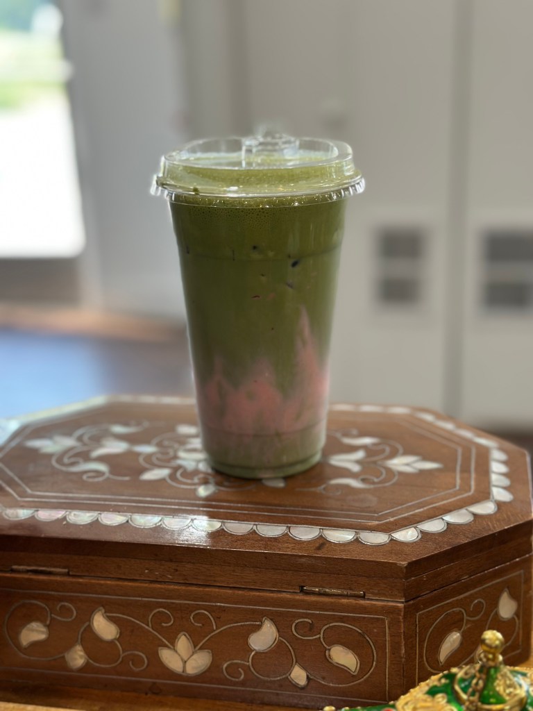 Mint Coffeehouse's baristas create beautiful strawberry matcha
