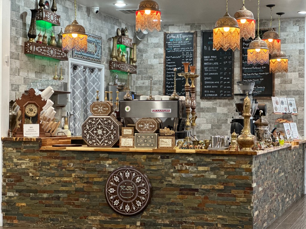 Mint Coffeehouse drink menu including lattes, espresso and cold brew